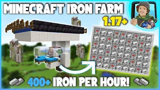 Minecraft Easiest 3 Villager Iron Farm Tutorial! 1.17+ (400+ Iron Per Hour)