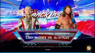 Cody Rhodes vs AJ Styles For the wwe Universal Championship at BackLash WWE 2K24