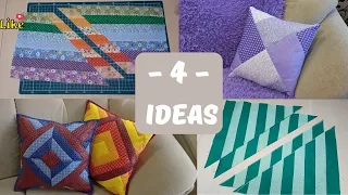 Patchwork pillowcases FROM STRIPS, 4 ideas. Compilation #1