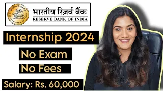 RBI Summer INTERNSHIP 2024 🔥 | Reserve Bank of India Vacancies for Fresher Graduates & Post Graduate