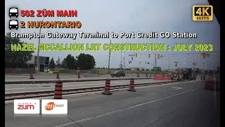 Brampton Transit & MiWay POV Ride: Hurontario LRT Construction