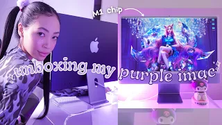 unboxing my new purple imac 💜 | productive vlog