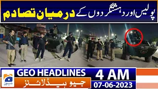 Geo News Headlines 4 AM | Peshawar - Terrorist attack on police post | 7th June 2023