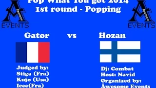 PWYG FINALS 2014 | 1st round | Popping | Gator vs Hozan