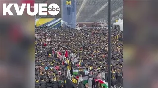 Protesters interrupt graduation ceremony at the University of Michigan