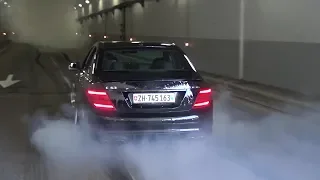 BMW M4 & C63 AMG doing CRAZY BURNOUTS in Monaco! WHERE WAS THE POLICE?!