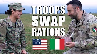 Italian 🇮🇹 and American 🇺🇸 soldiers swap rations