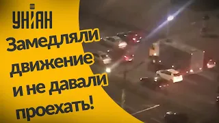 В Минске водители блокировали автозак и не давали ему проезжать