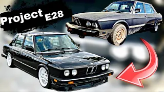 BMW E28 Build Transformation (1 year Progress) in 8 Minutes