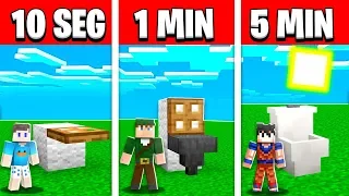 NOOB VS PRO: CONSTRUIR PRIVADA EM 5 MINUTOS / 1 MINUTOS / 10 SEGUNDOS NO MINECRAFT!!