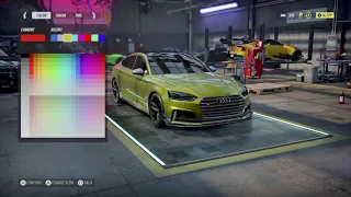 Audi S5- Tuning, jumping and drifting  [ NFS Heat ] w Logitech g29