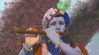 Shri Krishna Play Flute on Tree ll  Full Animated Scene l The End of Dwapar yuga | Slow Reverb Song💕