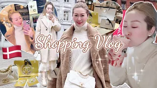 COME LUXURY SHOPPING WITH ME IN DENMARK 🇩🇰 CHANEL, MAX MARA COATS TRY ON AND MORE 💖 LINDIESS