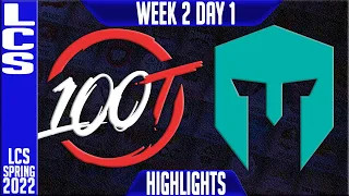 100 vs IMT Highlights | LCS Spring 2022 W2D1 | 100 Thieves vs Immortals