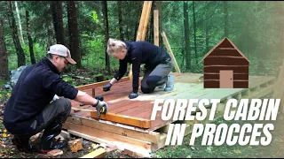 Building a tiny forest cabin from pallets (Viking house style) Part 1
