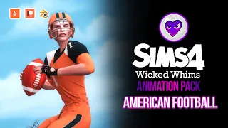 Animation pack AMERICAN FOOTBALL - Blender Machinima Sims 4 - WickedWhims