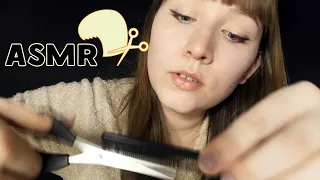 АСМР Парихмахер Стрижка, Звуки ножниц, движения руками ASMR Hairdresser Haircut, Sounds of scissors