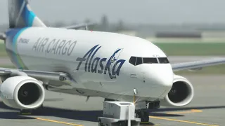 Alaska Cargo B737-700 Foggy Landing @ KJAC [MSFS]