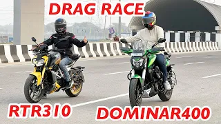 TVS Apache RTR 310 VS Dominar 400 DRAG Race 🔥 Aayush ssm