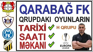 QARABAG FK BÜTÜN OYUNLARININ TARİXİ-BAŞLAMA SAATI VƏ ARENALAR