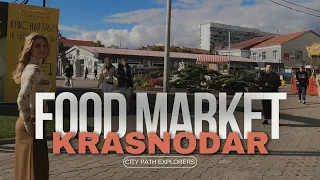 Krasnodar Walking Tour: Unveiling the Sights and Tastes of the Food Market Center in 4K 60fps