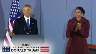 Former President Barack Obama’s Final Speech Before Departing Joint Base Andrews (Full) | NBC News