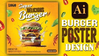 Illustrator CC Tutorial | Burger Poster Design