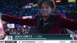 The Oklahoma City Thunder Select Dereck Lively 12th Overall in the 2023 NBA Draft (Traded to Mavs)