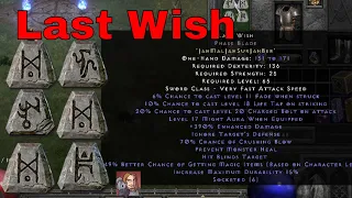 Diablo II Resurrected Rune Word - Last Wish (Jah Mal Jah Sur Jah Ber)