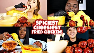 CHEESIEST SPICIEST Fried Chicken Vs MUKBANGERS!🌶️🍗🧀😱