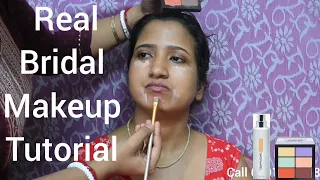 Bengali bridal makeup with problematic skin.step by step makeup tutorial for beginners.real bride...