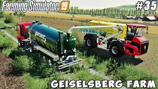 Spraying manure, plowing fields, liming | Geiselsberg Farm | Farming simulator 19 | Timelapse #35