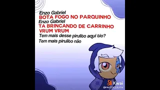 enzo Gabriel bota fogo no parquinho