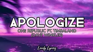 Apologize - Timbaland ft. One Republic | Dave Winkler Cover | Lyrics 🎶