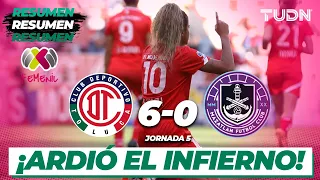 Resumen y goles | Toluca 6-0 Mazatlán | Liga Mx Femenil - CL2024 J4 | TUDN