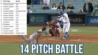 14-pitch at-bat ends with bases clearing double, a breakdown