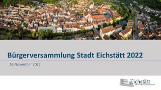 Bürgerversammlung der Stadt Eichstätt 2022