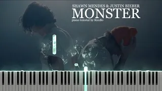 Shawn Mendes & Justin Bieber - Monster (Piano Tutorial + Sheets)