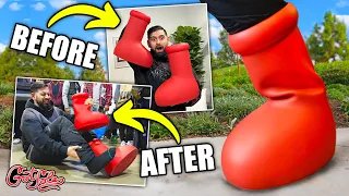 I Wore The BIG RED BOOTS for 24 HOURS!! This is What Happened In The MSCHF Sneakers at Got Sole