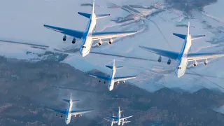 Russia simultaneously lifted seven An-124 aircraft into the air