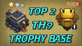 Top 2 TH9 TROPHY Base Without Xbows 2018 | TH8.5/8.75 Hybrid/Farming | COC Defense | Clash Of Clans
