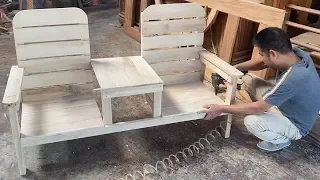 How To Building A Outdoor Double Chair With Table - Design Skills Woodworking Project