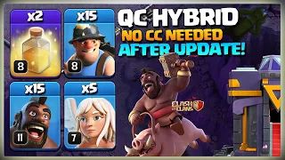 Stronger After Update TH14 Hybrid | Queen Charge Hog Miner Attack Strategy - Th14 vs Th15 Hit in coc