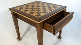 End Table with Removable Chess Board Top | with Spherical Chess Board Feet