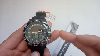 Наручные часы Skmei 1064 (Скмеи 1064) с солнечной батареей обзор, инструкция на русском, настройка