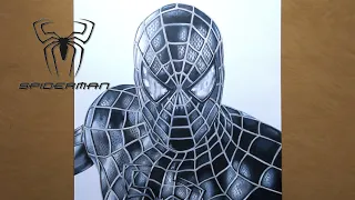 Drawing Spider-Man 3 (Symbiote Suit - Black Suit) Time-Lapse | artimeless