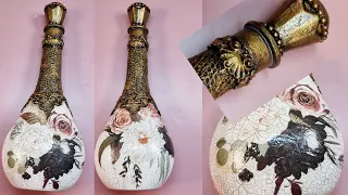 Винтажный графин. Декупаж. Декор, своими руками. Vintage decanter. Decoupage. Decor, handmade work.