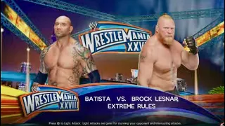 FULL MATCH - Brock Lesnar Vs Batista | WWE Wrestlemania 2K23