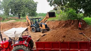 Jcb 3dx Loading Mud in Tractor | Mahindra 275 Di For Road Construction