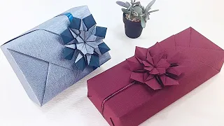 GIFT PACKING | GIFT BOX WRAPPING + ORIGAMI PAPER SNOWFLAKE FLOWER DECORATION | I.Sasaki Original